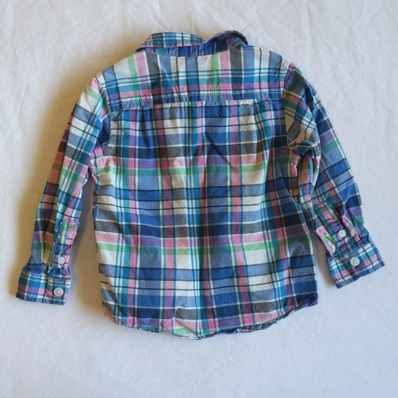 children's place spring plaid button down collared dress shirt 18-24 months baby - Picture 4 of 6